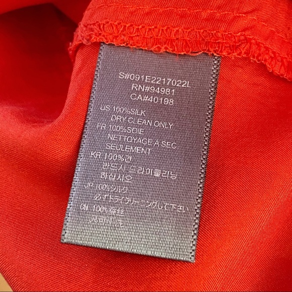 Forever 21 silk orange layered ruffle rows scoop neck tank top sleeveless blouse - Picture 5 of 6